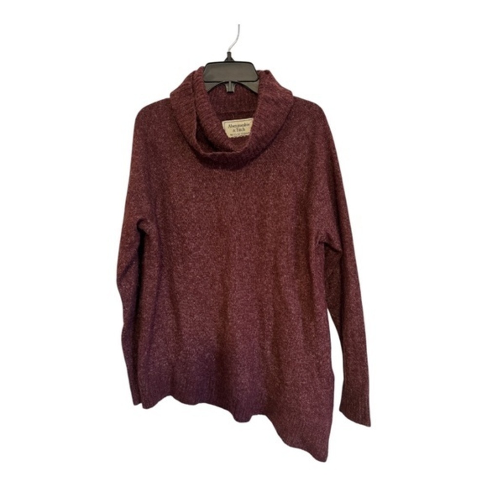 Ambercrombie & Fitch Womens Sweater Asymmetrical Hem Cowl Neck Red Size L